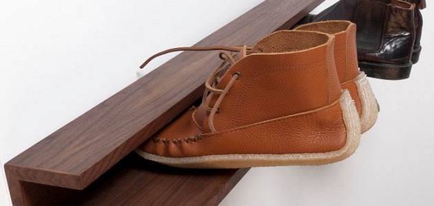 деревянная настенная полка для обуви