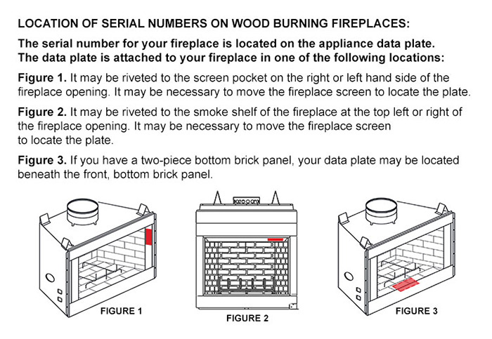 Some Wood Burning Appliance Serial Number Locations