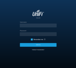 UniFi Controller Software login screen