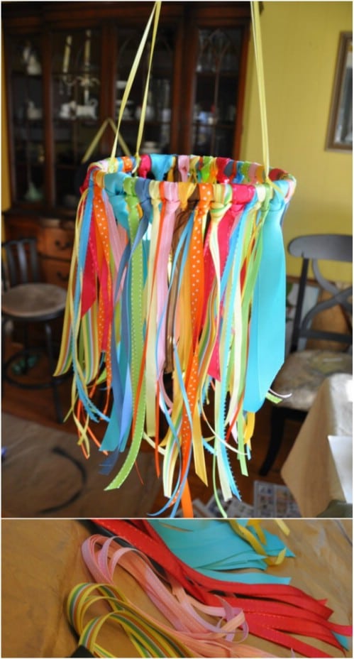 DIY Colorful Ribbon Mobile