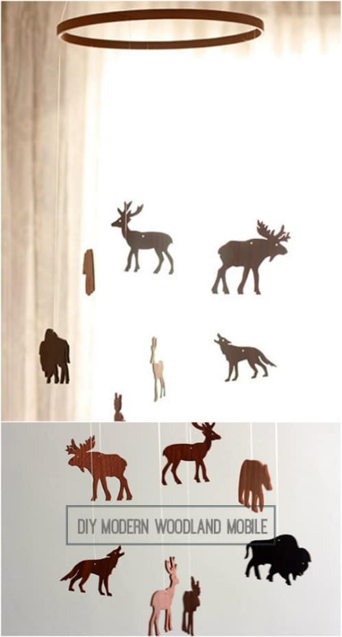 Wooden Woodland Creatures Mobile