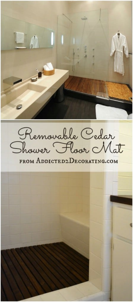 DIY Removable Cedar Shower Floor Mat