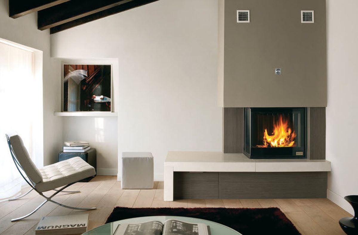 Stunning corner fireplace design