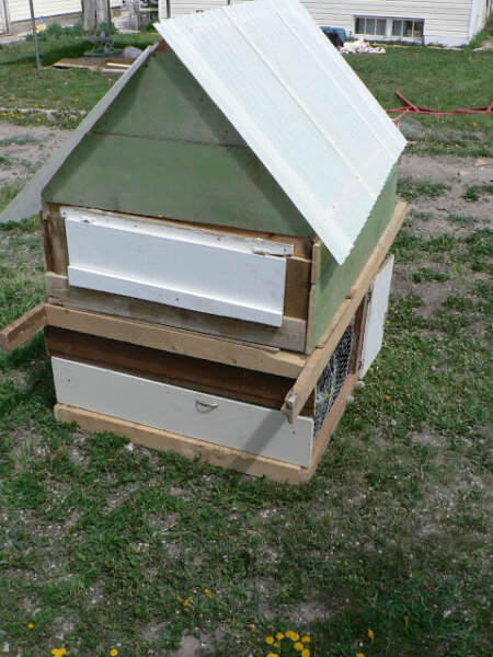 diy recycled cabinet chicken coop