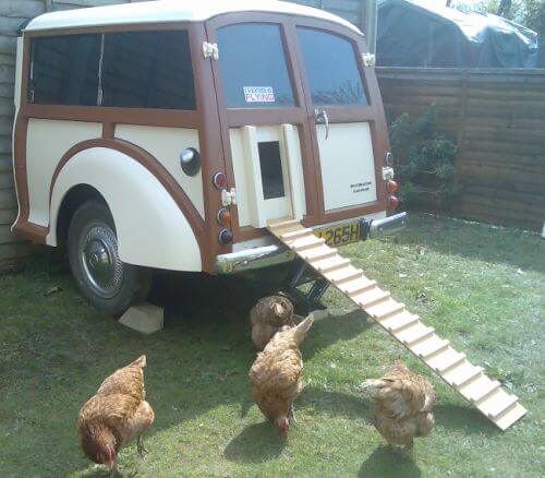 Upcycled Chicken Coop Car