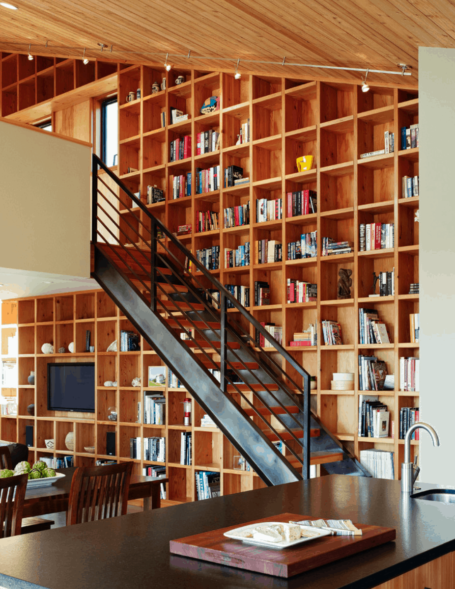 Floor to ceiling shelving