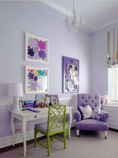 фиолетовый интерьер комнаты девочки