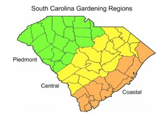 South Carolina Gardening Regions
