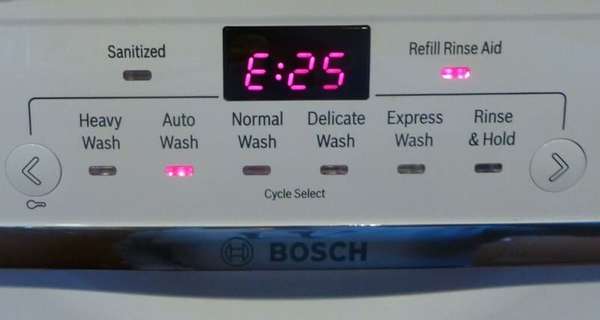 Ошибка Е25 в посудомоечной машине Bosch - что делать