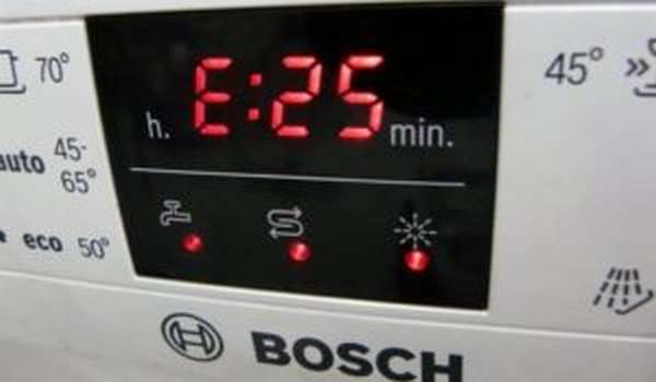 Ошибка Е25 в посудомоечной машине Bosch