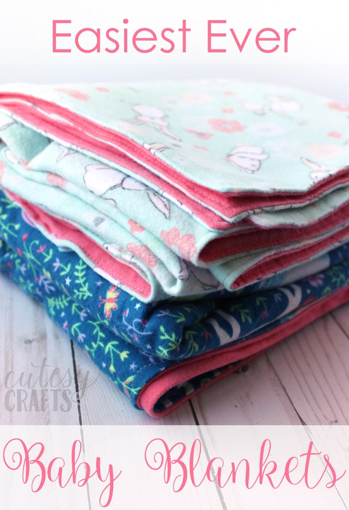 How to make a blanket for a baby out of flannel. Great beginner sewing project and easiest way to make a baby blanket!