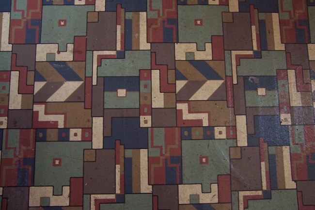 A classic geometric design on vintage 1950s linoleum