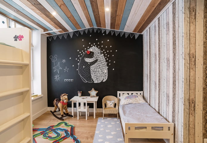 стеновое покрытие в детской в скандинавском стиле