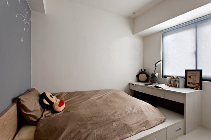 спальня для девочки подростка в стиле минимализм