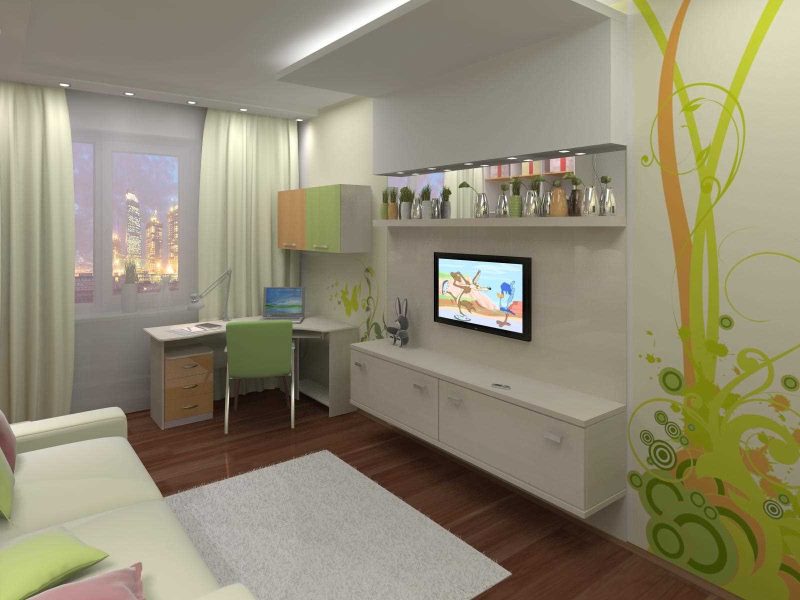 Оформление современной детской комнаты небольшой площади
