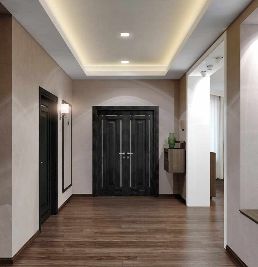 Дизайн большого коридора в частном доме