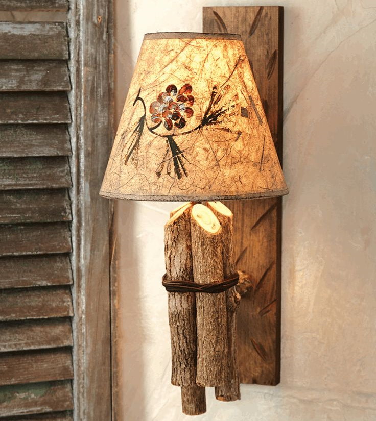 Фото настенного светильника в прихожую эко стиля