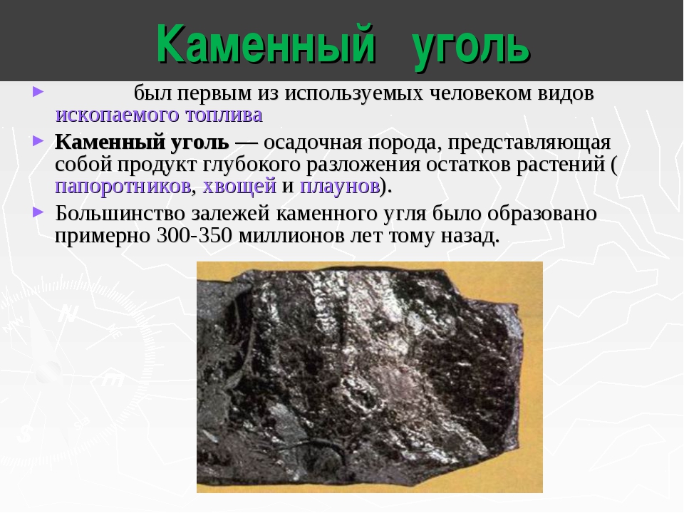 Каменный уголь информация