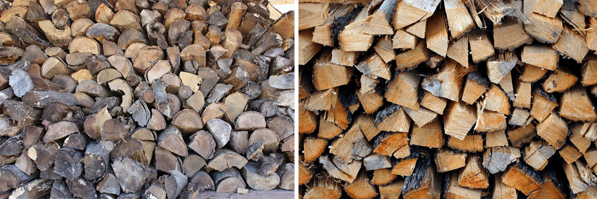 Как отличить сухие дрова от сырых