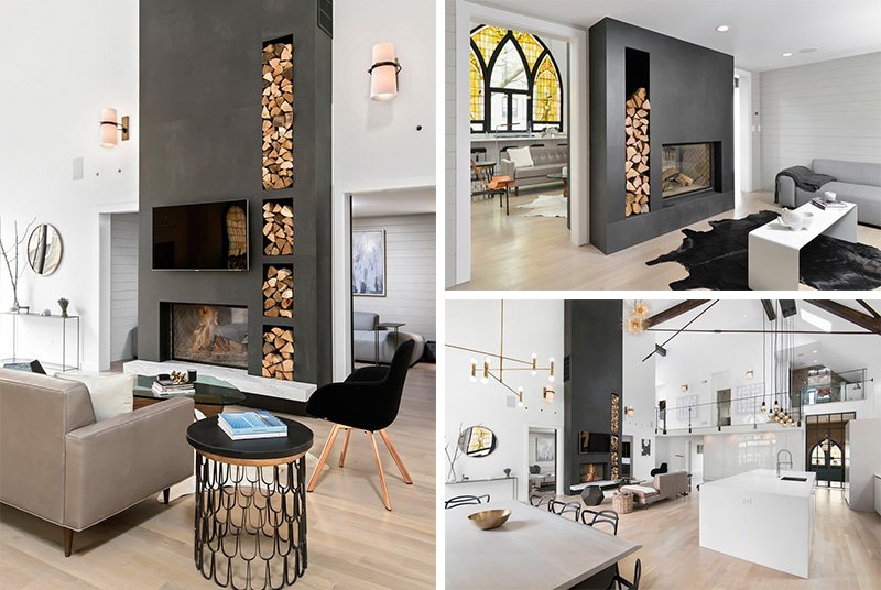 floor to ceiling fireplace