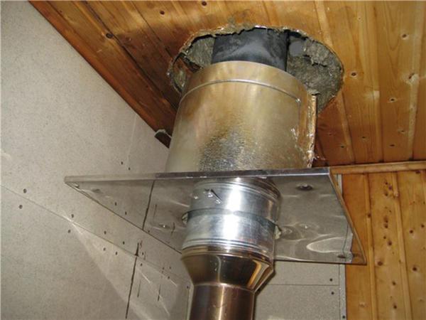 При монтаже трубы в бане необходимо использовать оцинкованный металл, алюминий применять категорически запрещено