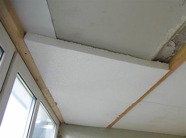 утепление пенопластом потолка