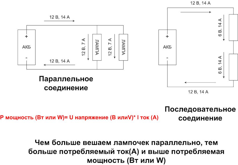 Схема соединения аккумуляторов