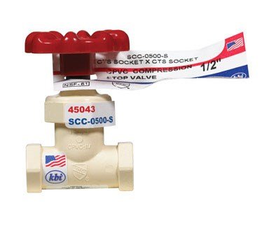 King Brothers Inc. SCC-0500-S 1/2-Inch Compression PXL CPVC Stop Valve, Tan