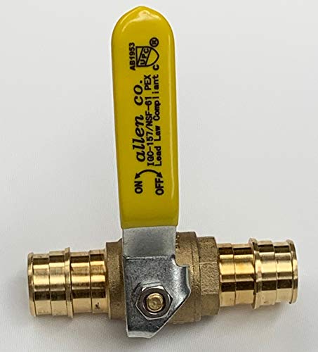 (5-pk) 1/2" Ball Valve-Lead Free Brass - Pex-A F1960 Expansion Type- For Uponor/Wirsbo and Other Type A Pex- (Requires Expansion Tool and Rings)