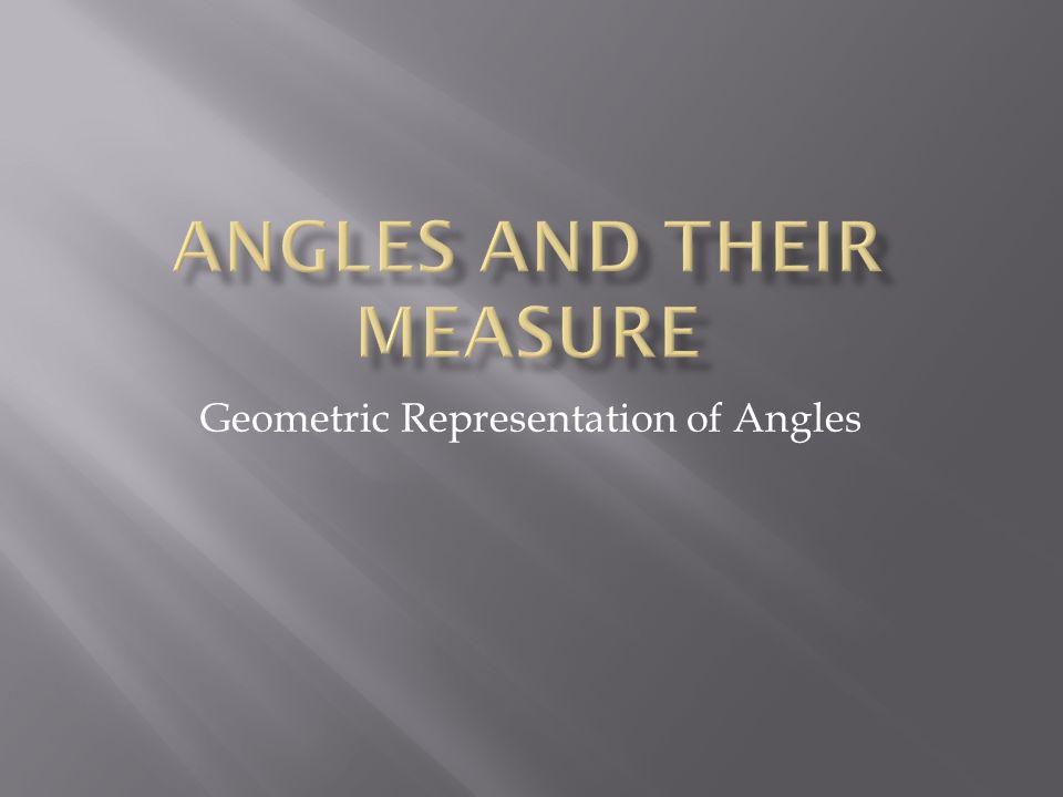 Geometric Representation of Angles
