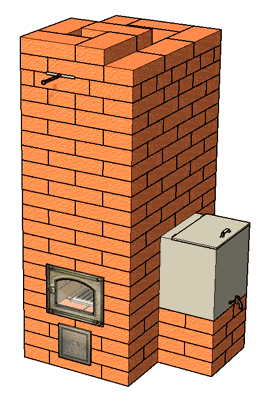 №124 Банная печь с приставным баком для воды