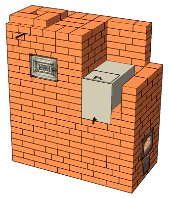 №149 Банная печь с топкой из предбанника