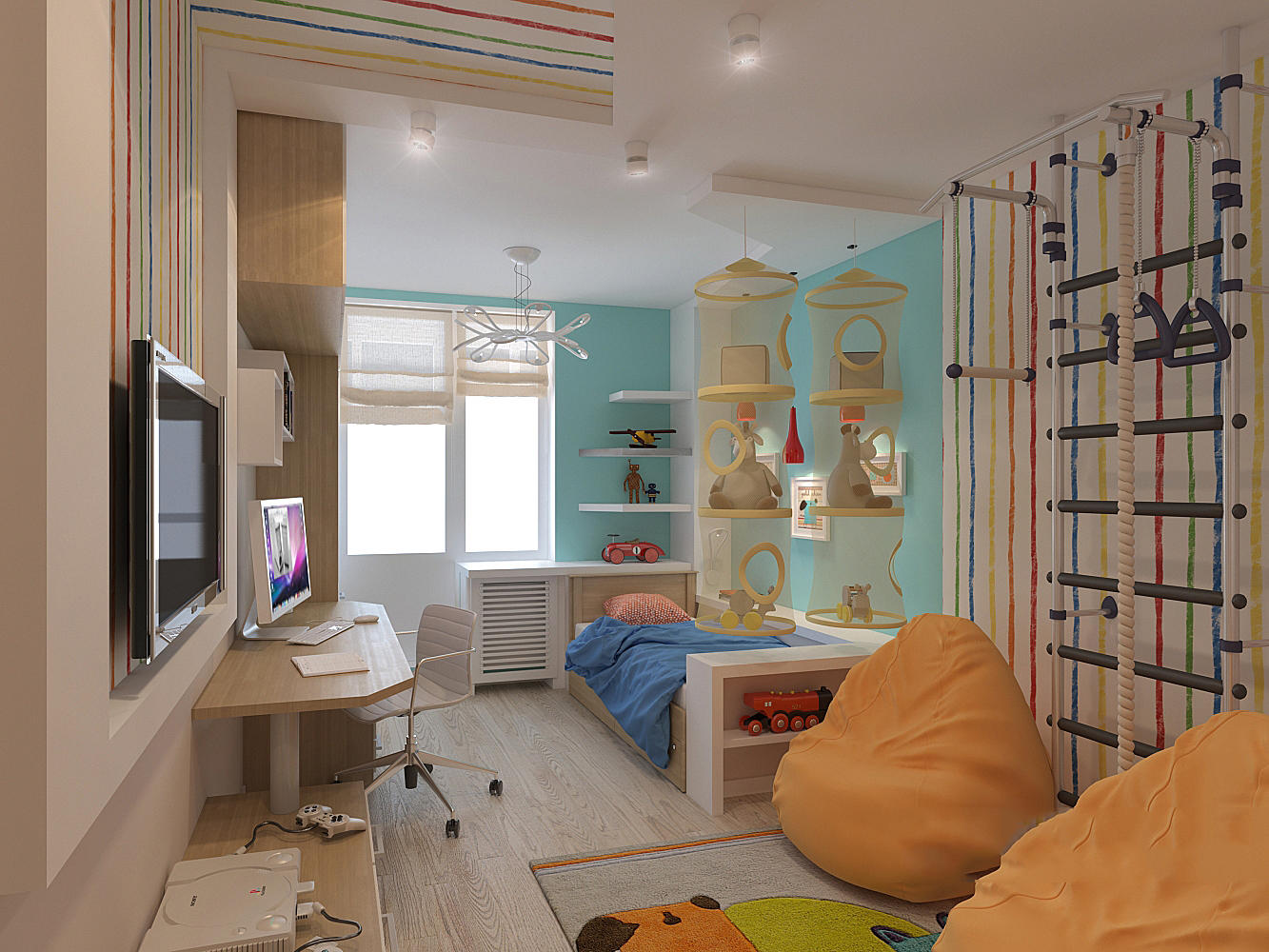 Продумывая интерьер детской комнаты на 12 кв. метров, нужно брать в расчет все нюансы, чтобы дети чувствовали себя там наилучшим образом