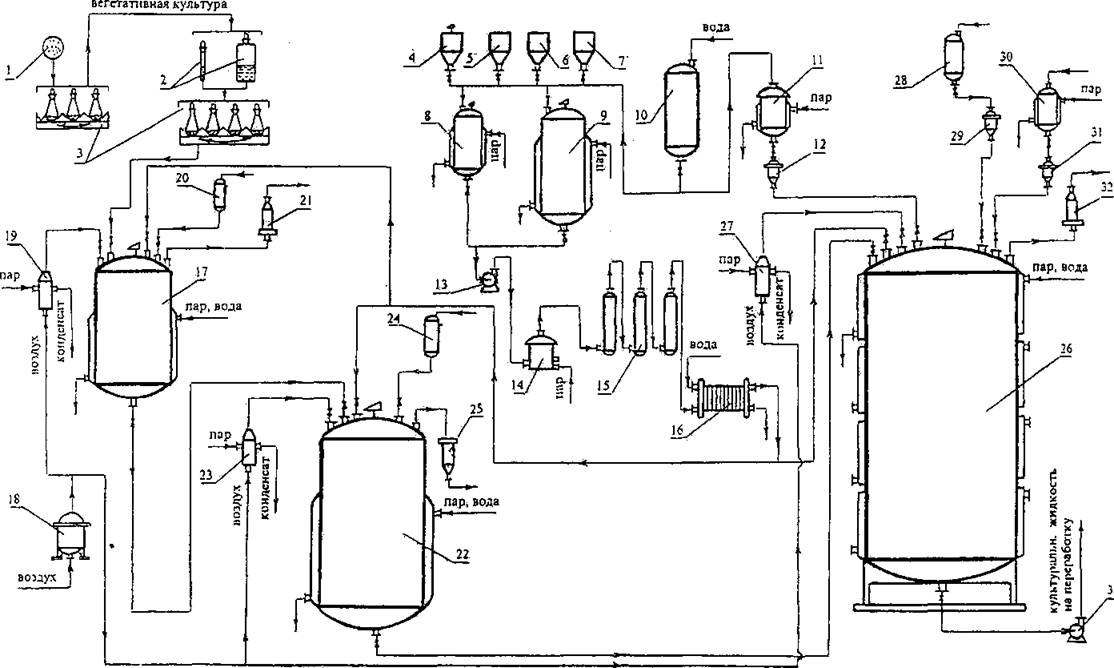 Технологическая схема производства лизина