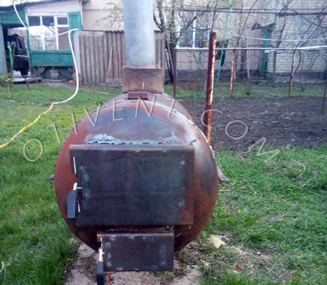 Самодельная банная печка из баллона 500 мм