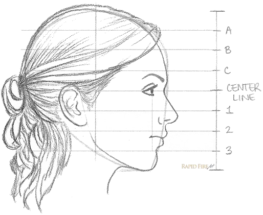 How to Draw a Female Face from the Side View Step 11