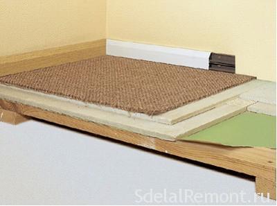Устройство деревянного пола для плитки