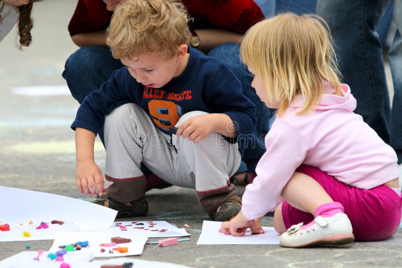 Children drawing royalty free stock images