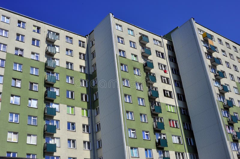 Facade of the block in Poland royalty free stock photo