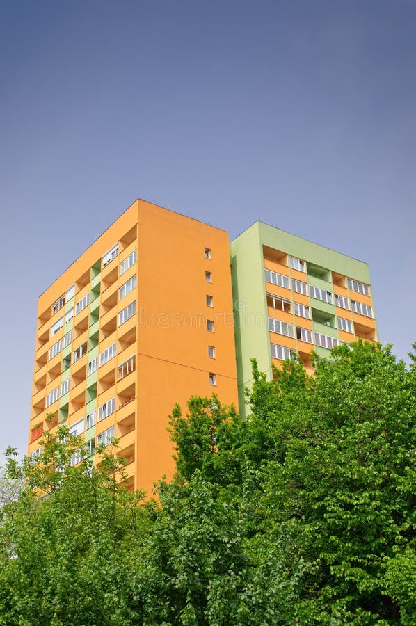 Insulated block of flats royalty free stock photography