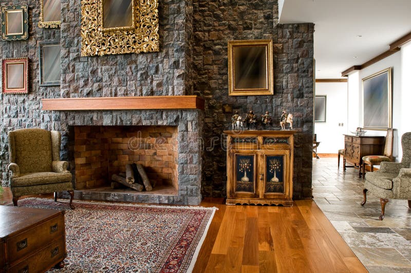 Interior design series: classic living room royalty free stock image