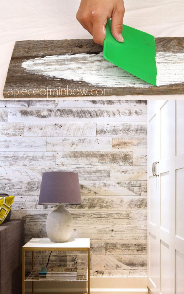 beautiful farmhouse whitewashed  wood plank wall