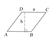 rhombus shape labeled with angles, side and height