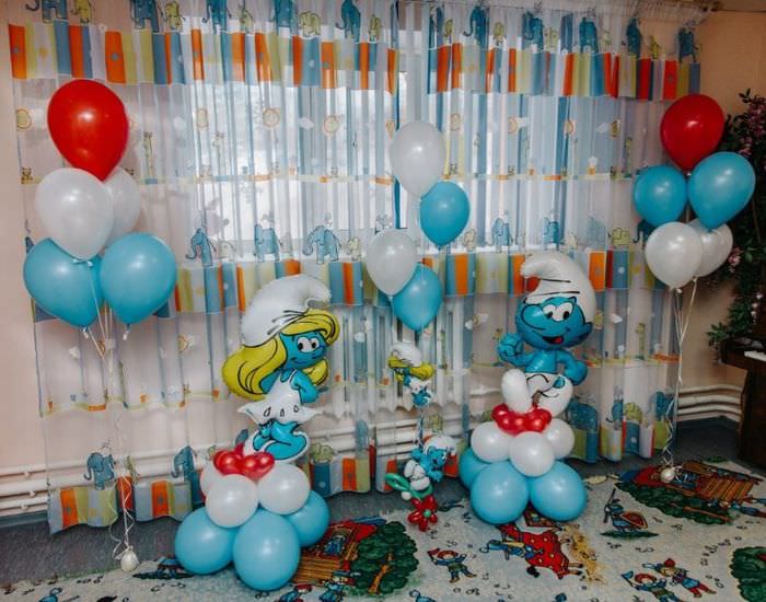 Декор шарами детской комнаты к празднику