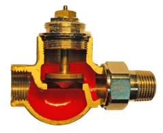 Термостатический клапан HERZ TS-E в разрезе